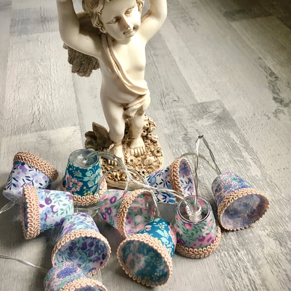 Mini Lampshade Fairy Lights - Liberty fabric - Wiltshire and Felicite