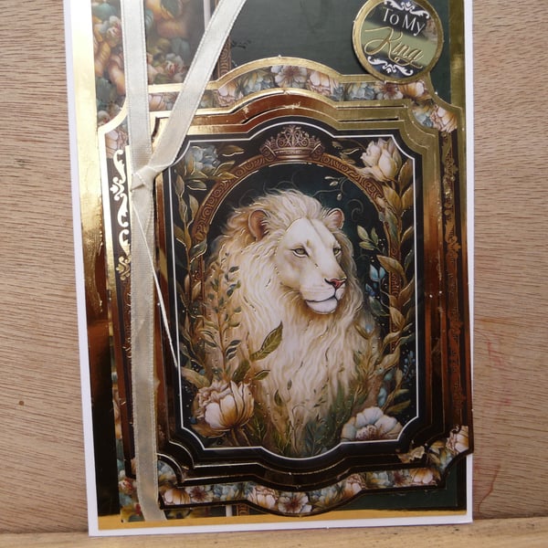 Lion birthday card widlife enchanted forest greetings