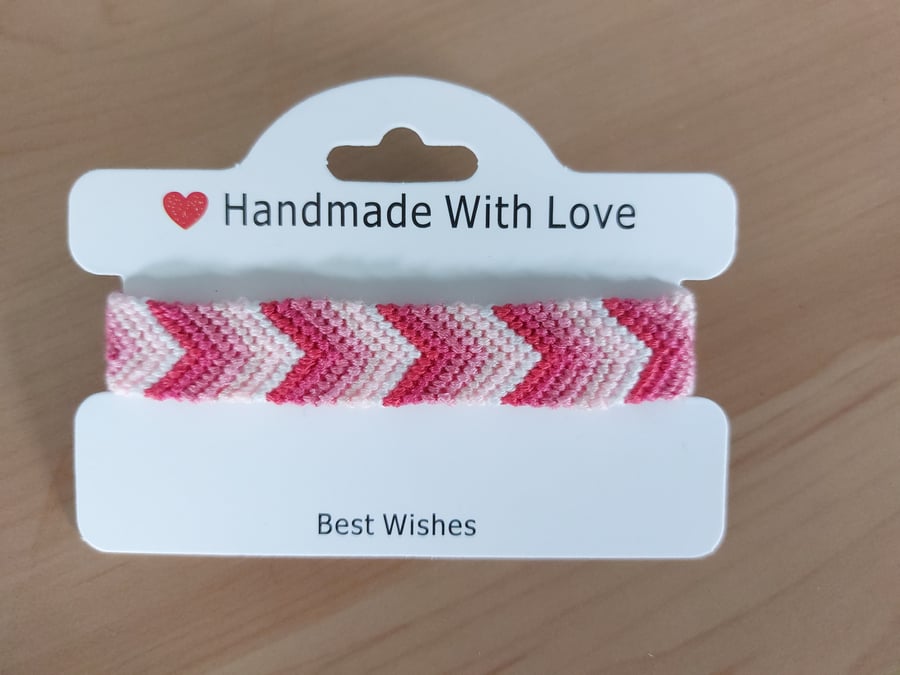 Handmade Pink Chevron Friendship Bracelet