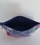 Upcycled butterfly and floral make up bag - handmade zipped pouch - Image 3
