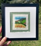 Poppy field landscape hand embroidered 'mini art' keepsake card (embroidery art) - Image 5