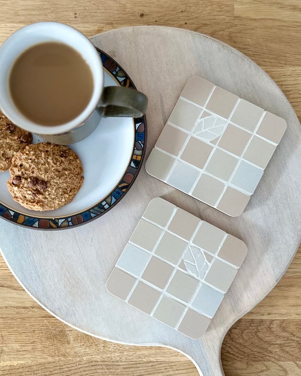 Coaster Set - Two Mosaic Chequerboard Coasters