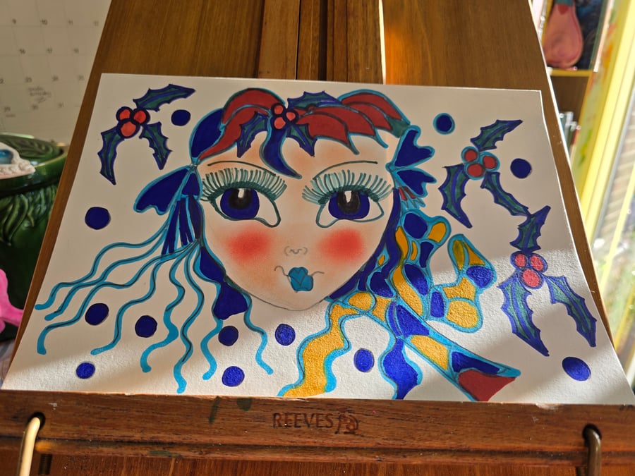 Christmas Fairy Drawing 