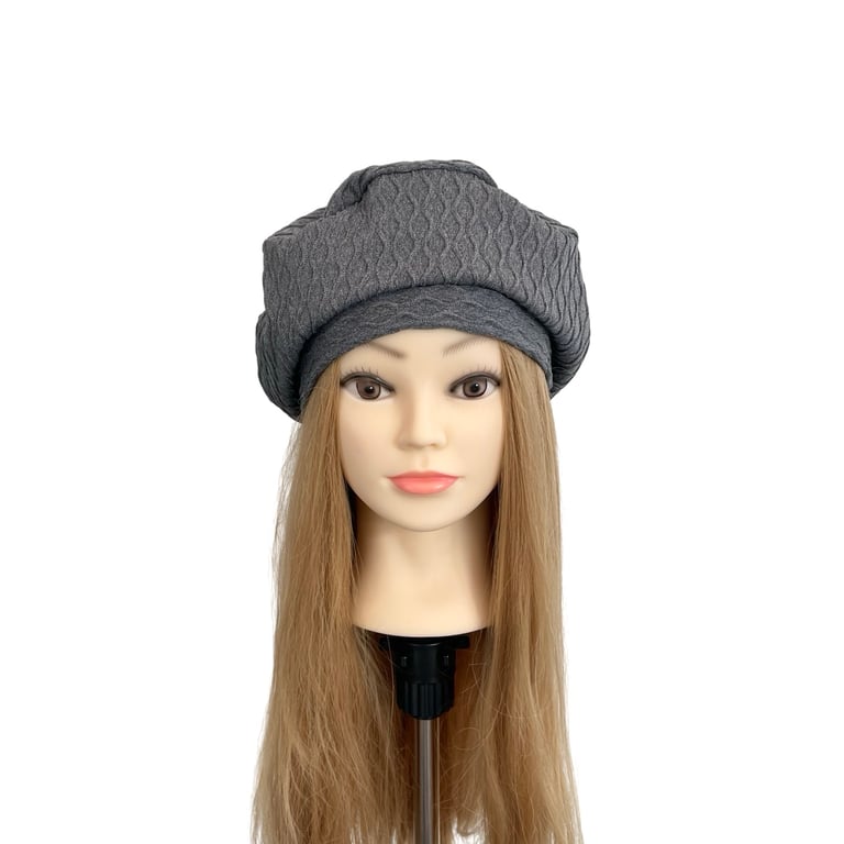 Charcoal Jersey Fabric French Beret Hat Comfortable Soft Elastic Hat Chic Hat