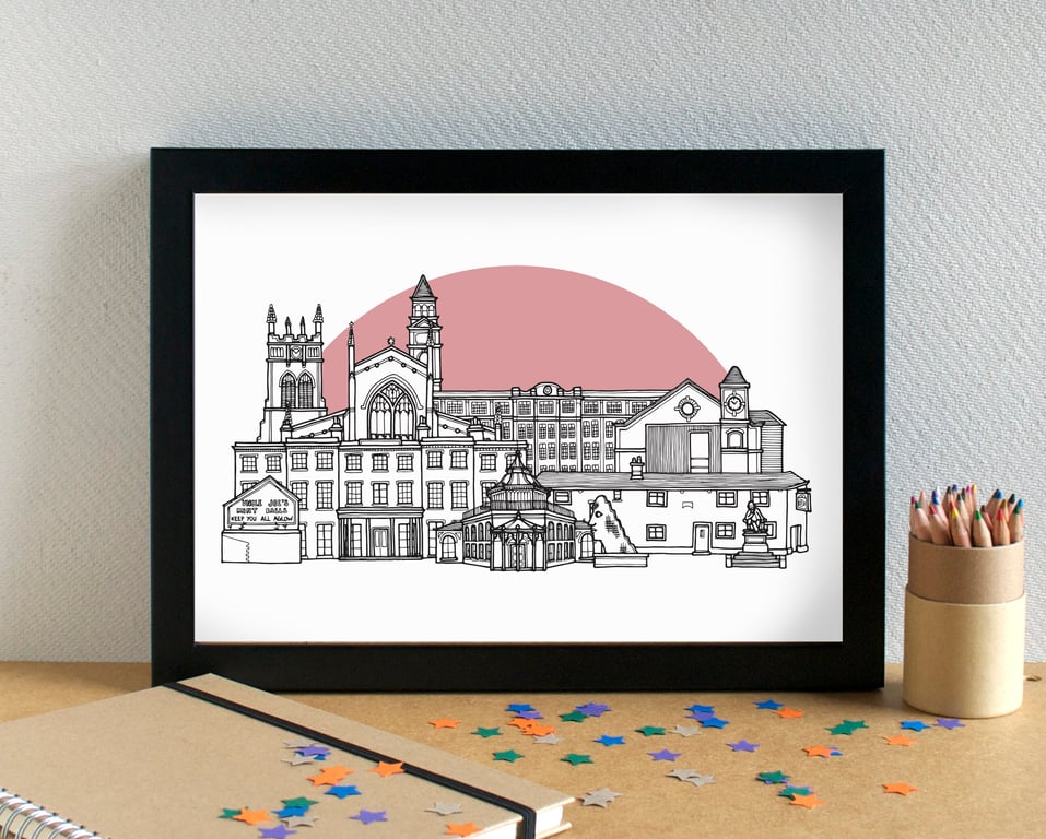 Wigan Skyline Art Print