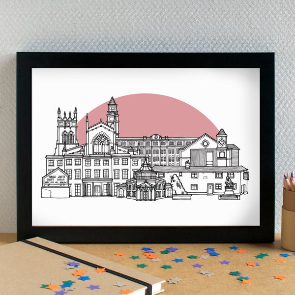 Wigan Skyline Art Print
