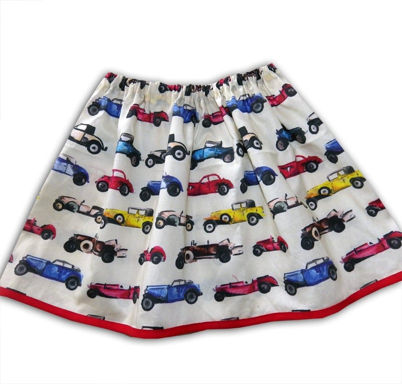 Girl's Car Skirt, Classic Car Skirt, Girls Clothing, Gift for Girls, Toddler Clo