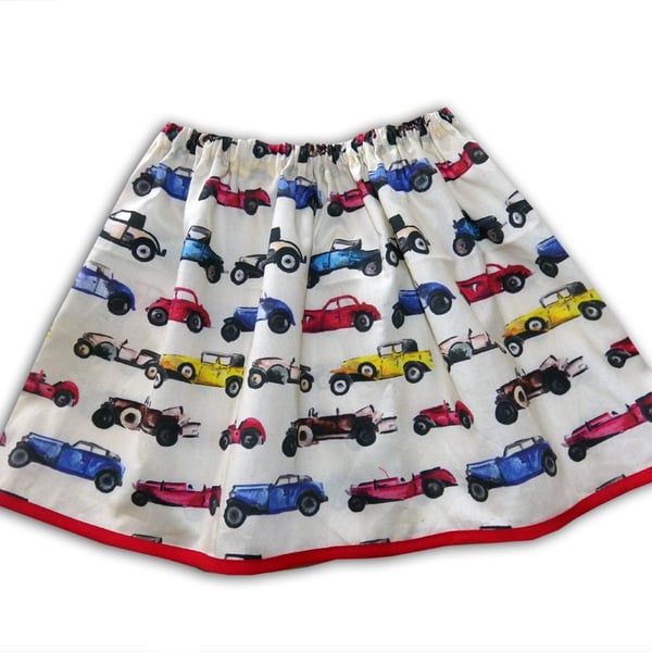 Girl's Car Skirt, Classic Car Skirt, Girls Clothing, Gift for Girls, Toddler Clo