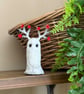 Red Spun Cotton Woodland Antler Ghost