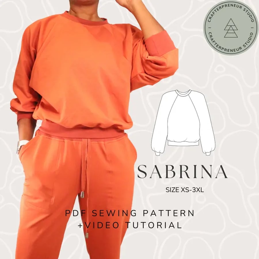 Raglan Batwing Sweater Sewing Pattern - Sabrina Oversized Top (PDF Pattern)
