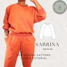 Raglan Batwing Sweater Sewing Pattern - Sabrina Oversized Top (PDF Pattern)