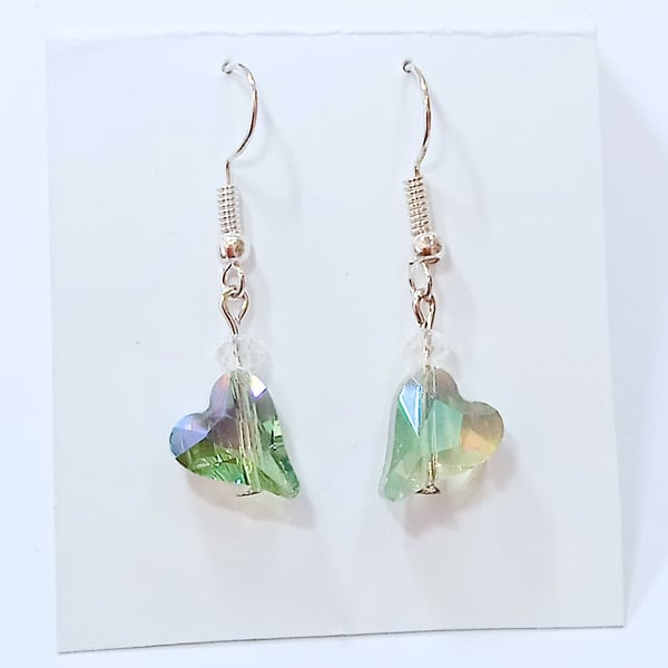 Crystal Heart Earrings (1) - UK Free Post