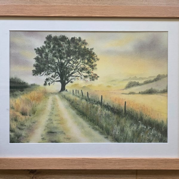 'Peaceful Dawn' original soft pastel drawing
