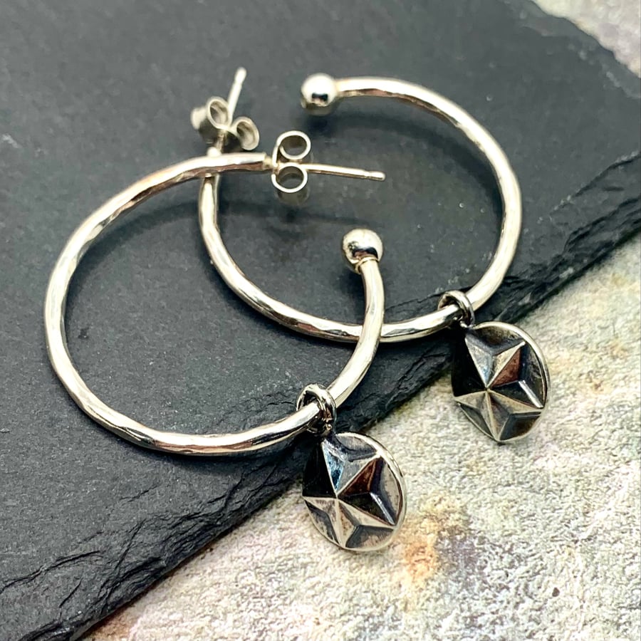 Handmade Silver Star Charm Earrings