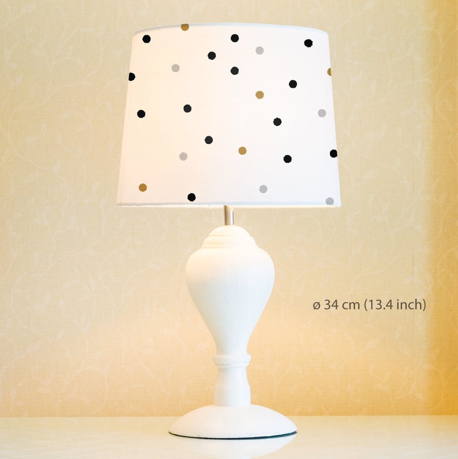 Dots Lampshade, Diameter 34cm (13.4in). Hand painted