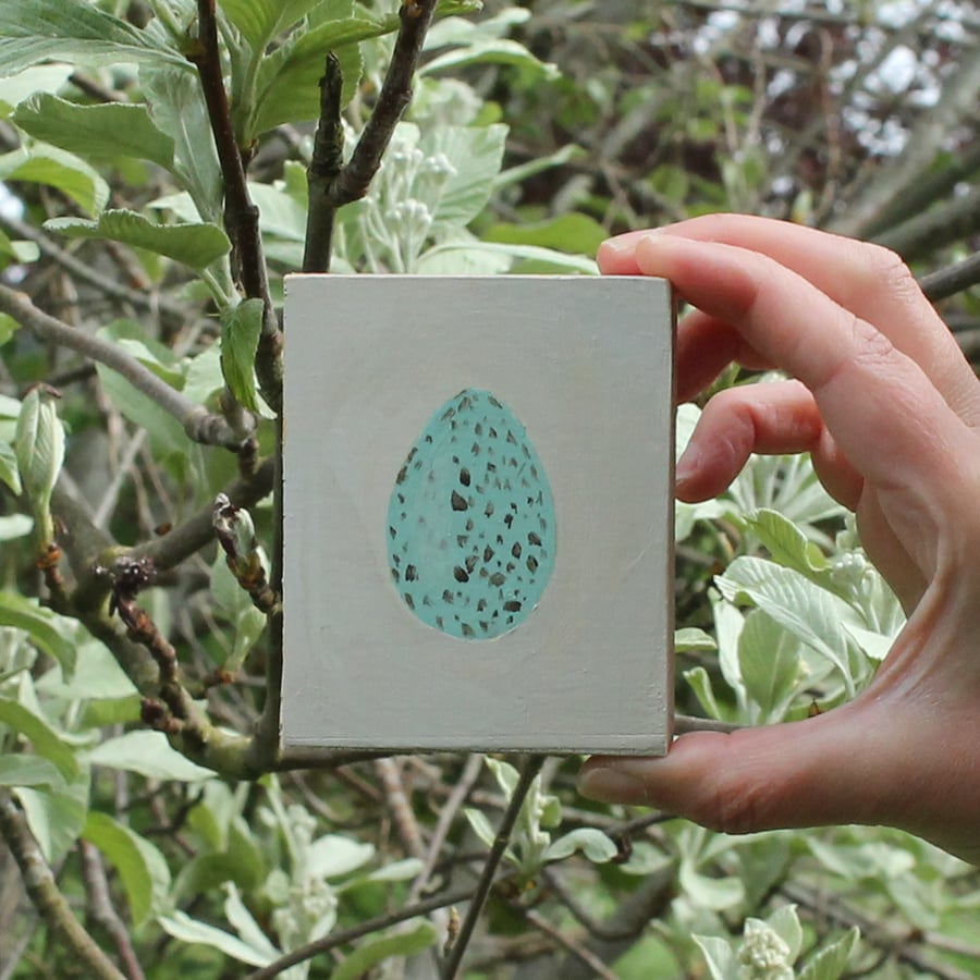 Blackbird egg - original acrylic painting
