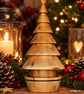 Handmade Yew Wooden Christmas Tree, Hand Turned Rustic Christmas Decoration, 
