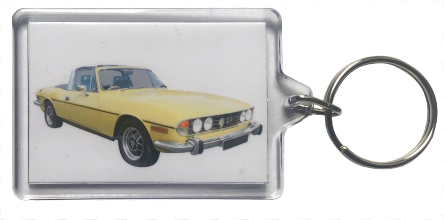 Triumph Stag 1972 - Keyring with 50x35mm Insert - Car Enthusiast
