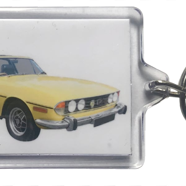 Triumph Stag 1972 - Keyring with 50x35mm Insert - Car Enthusiast
