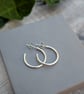 Sterling Silver Smooth Hoop Earrings - Medium Size - JBJ1104 - Image 7