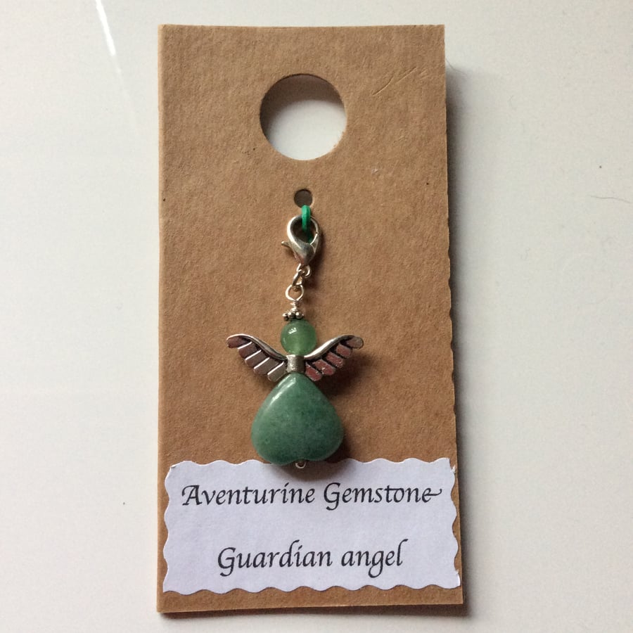 Aventurine  angel charm  (0565)