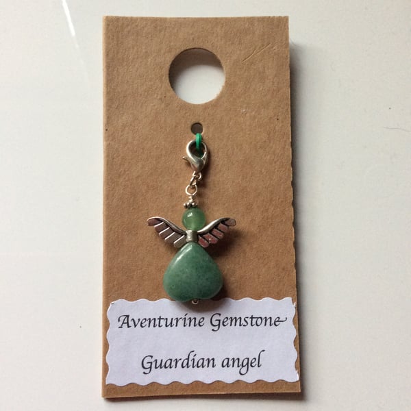 Aventurine  angel charm  (0565)