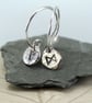 Silver Hoops with Rune Dangles - Choose your Viking Runes and personalise - Image 1