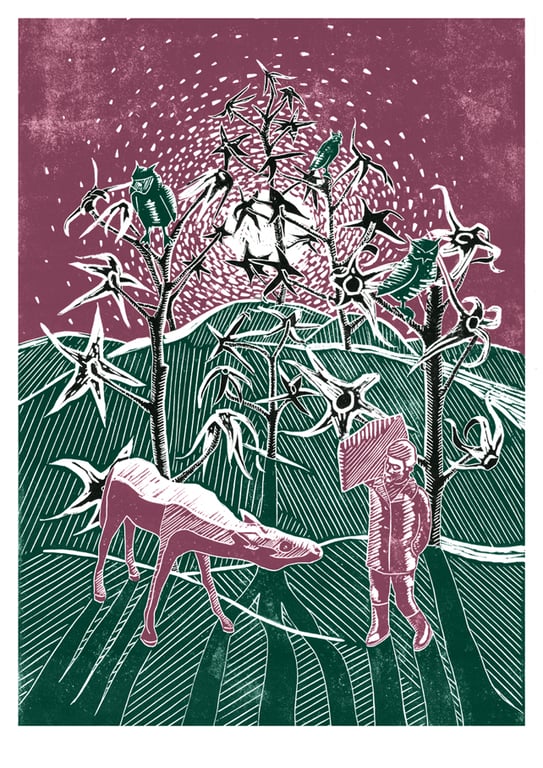 Sleepwalker Encounters His Father As A Horse in A Tomato-Plant Forest A3 poster