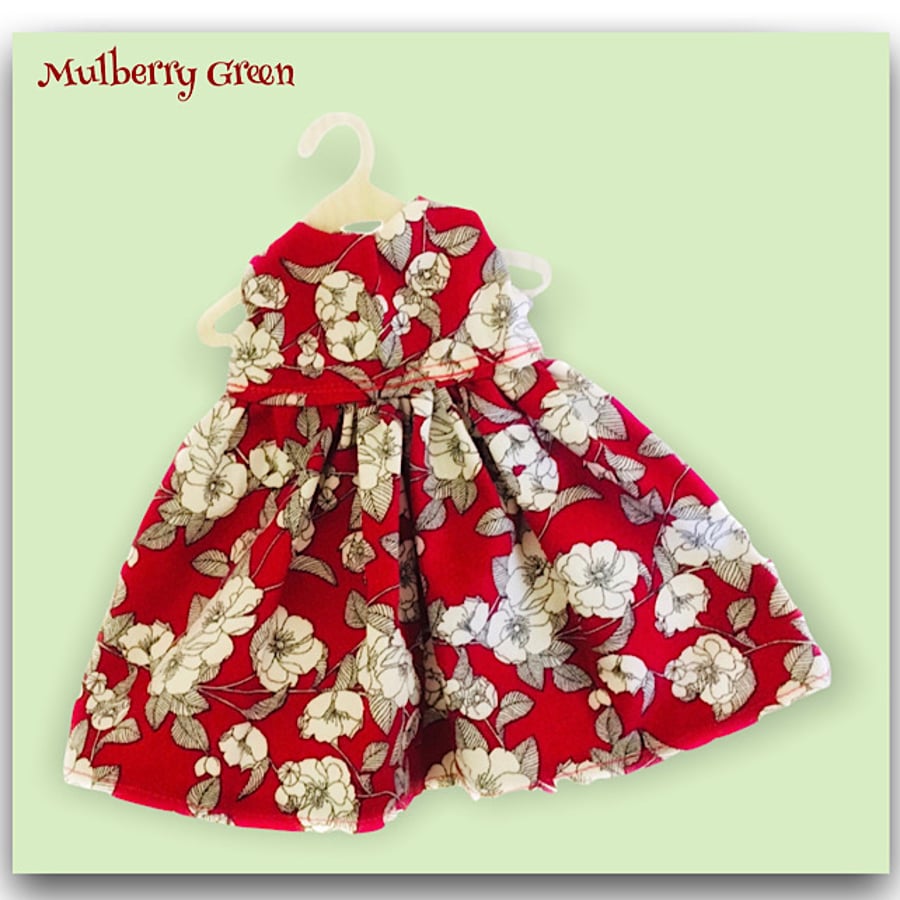 Reserved for Connor - SALE ITEM - Red Flowered Dress