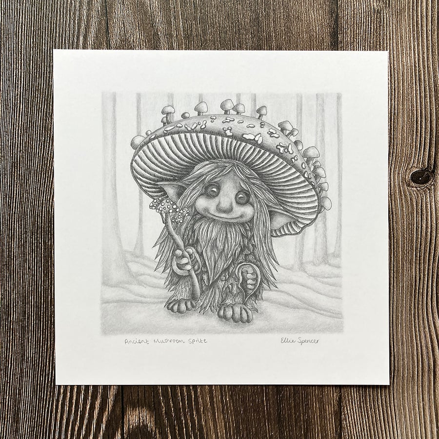 Ancient Mushroom Sprite Fantasy Giclée Art Print