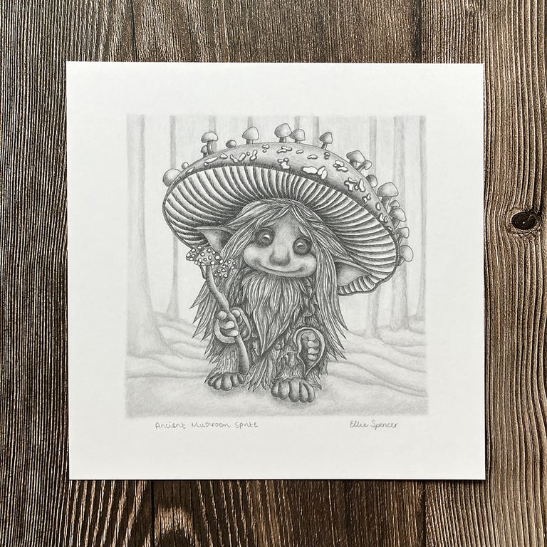 Ancient Mushroom Sprite Fantasy Giclée Art Print
