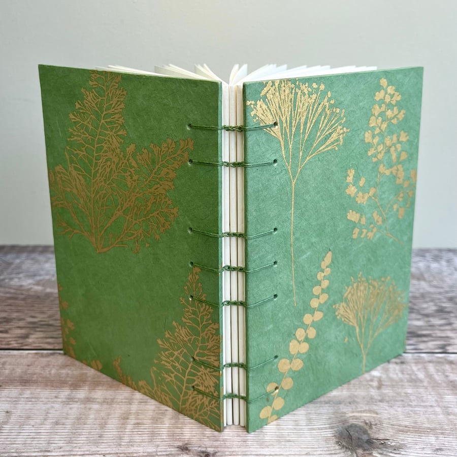 Journal - Green with Gold Leaves