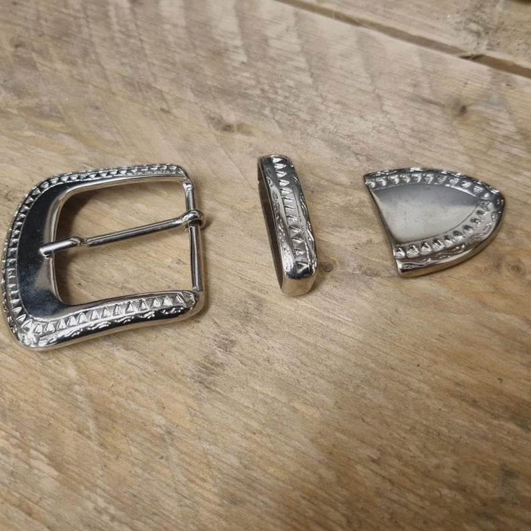 38mm Nickle Plated 3 part Belt Buckle