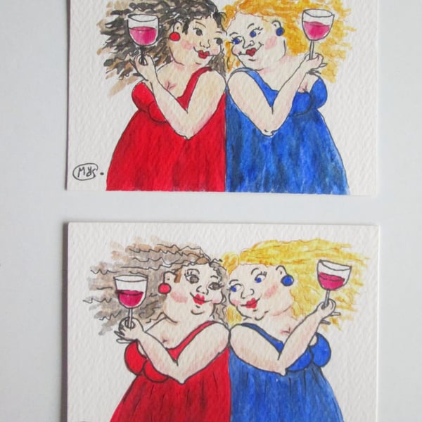 SOLD. Happy Girls and Red Wine