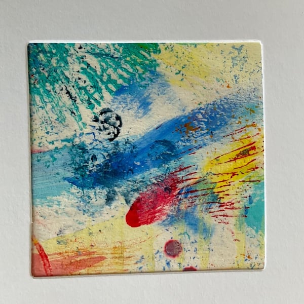 Original Painted Greetings Card, small artwork for framing.
