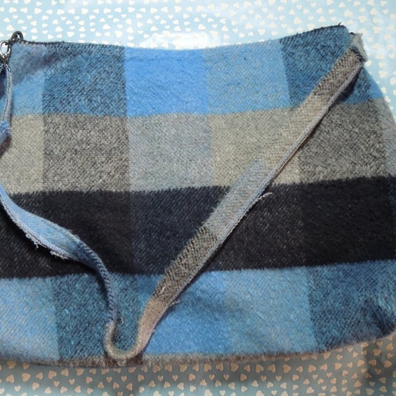Blue and Grey check 'Skirt' bag 