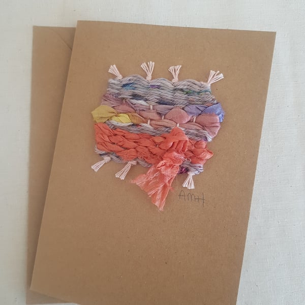 Mini Weaving Greetings Card 'Spice'