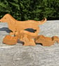 Set of 5 Beech Wood Interlocking Dogs Freestanding Sculpture  - Image 3