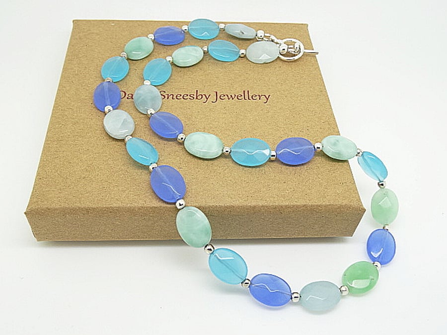 Green Moss Faceted Quartz Necklace.