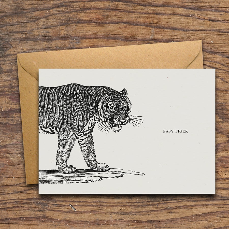 Easy Tiger Handmade Greetings Card