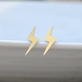 Lightning Bolt Earring Studs In Gold