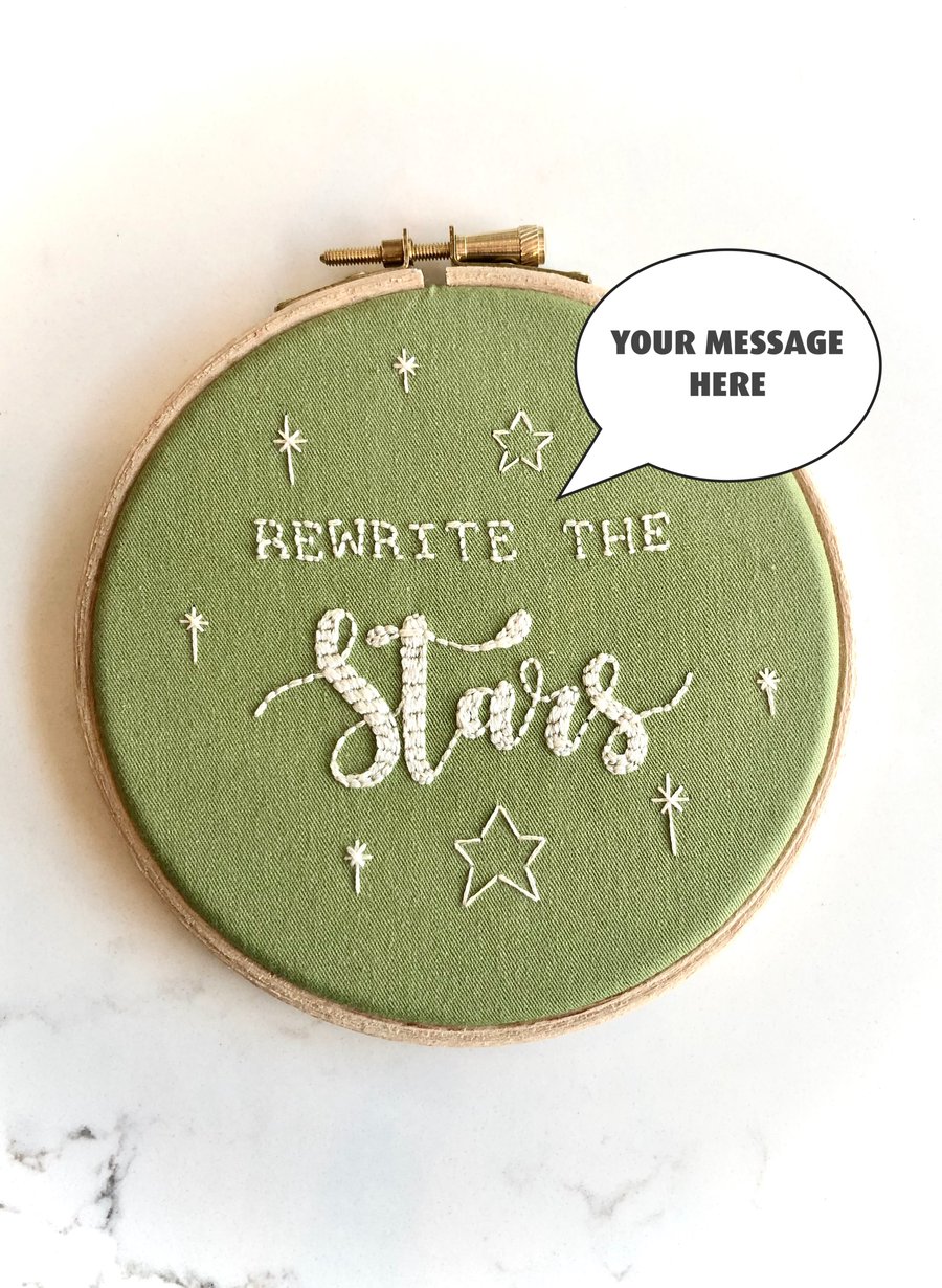 Personalised Quote, Handmade Embroidery Hoop, Bespoke Wall Art, Embroidery Gift