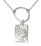 Handmade Sterling Silver Pendant – Reticulated silver Rectangle drop pendant - Image 1