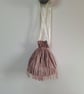 Pink Velvet drawstring pouch, Potli bag with tassel trim.  - Image 5
