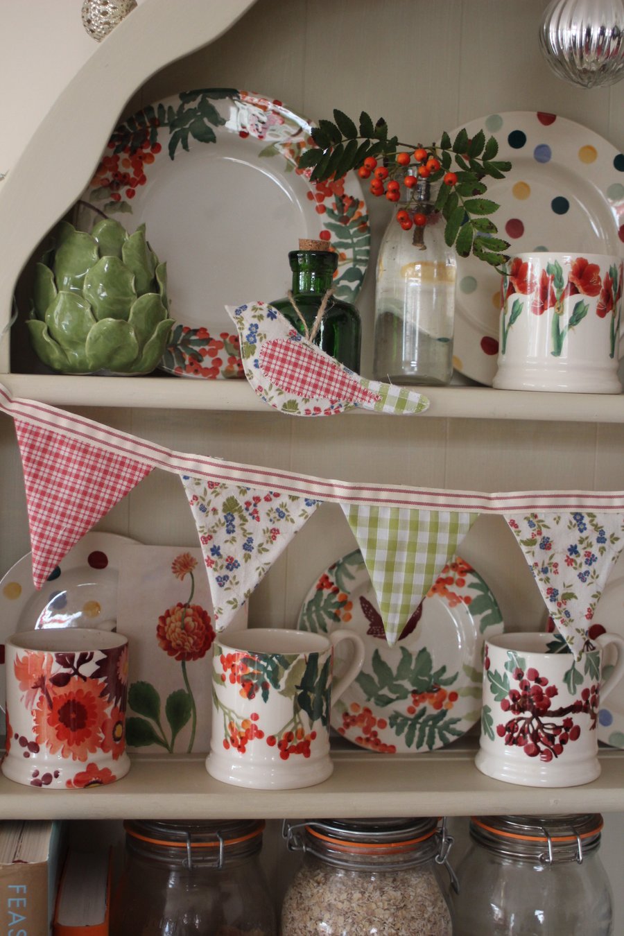 Bird and bunting dresser gift set in autumnal florals