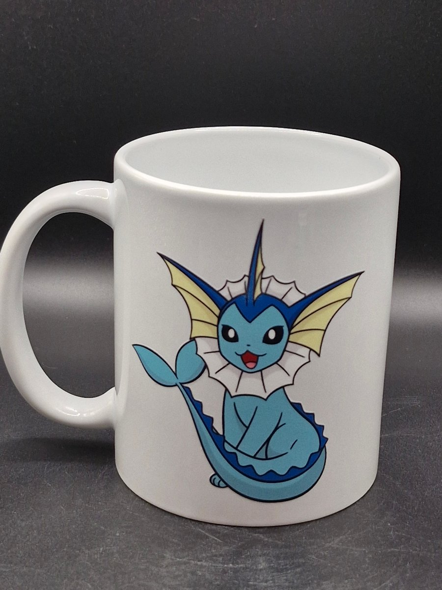 New Vaporeon Mug Pokemon Go Fan Art Anime TV Water Type Eevee Evolution