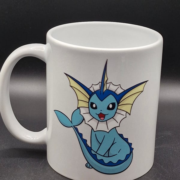 New Vaporeon Mug Pokemon Go Fan Art Anime TV Water Type Eevee Evolution