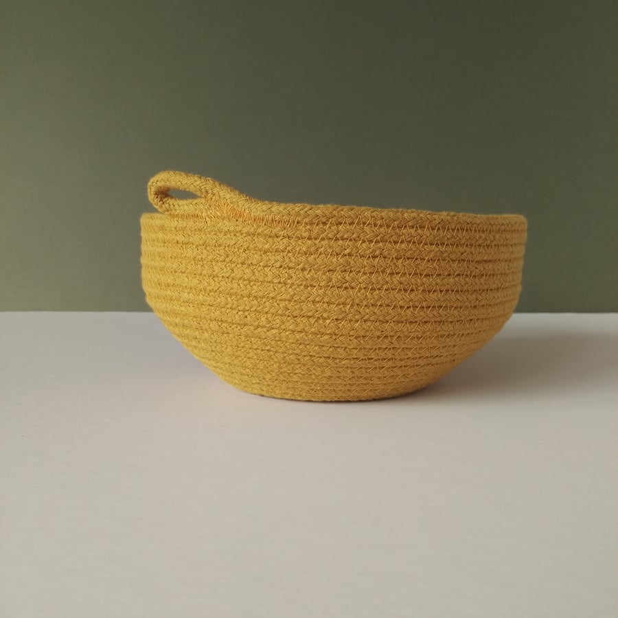 Brook Bowl - a mustard coloured cotton rope bowl