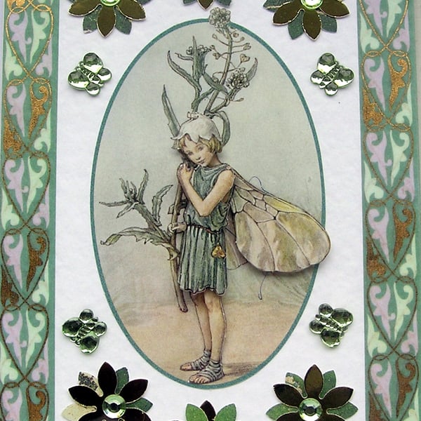 Fairy - Hand Crafted 3D Decoupage Greeting Card - Blank - 3113