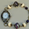 Creamy Lagoon Lampwork Bead Watch